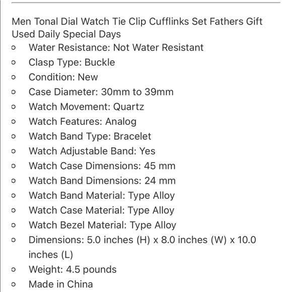 American Exchange Watch, Cuff Links & Tie Clip Set Metal Alloy Watch - Picture 2 of 15